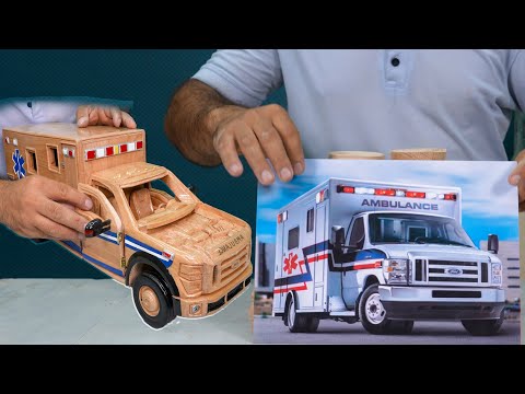 Handcrafted Wooden Ford Ambulance Model — Realistic Woodworking Build