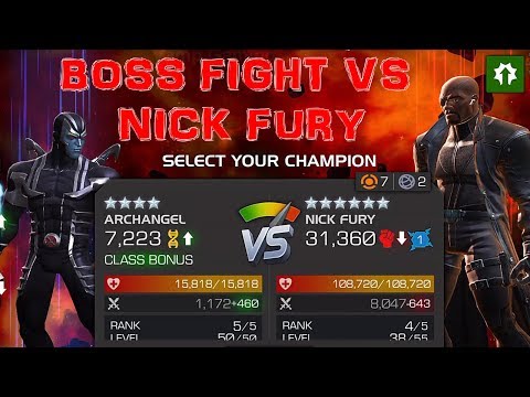 MCOC: Nick Fury Boss Fight Using 4-Star Archangel (Uncollected)
