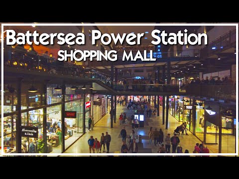 London walking tour at Battersea Power station shopping  mall  | London England UK 2022 | 4K