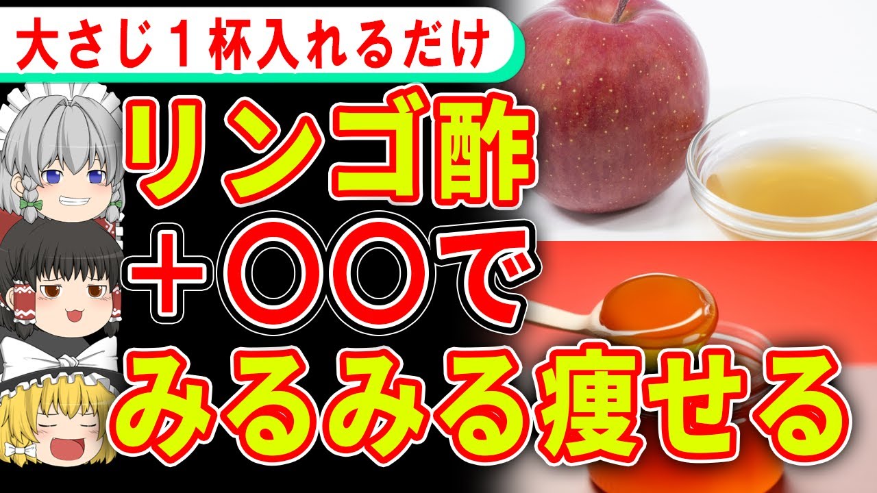 これを入れなきゃ全然痩せない！？ダイエット効果激増のリンゴ酢に入れるべき食材【ゆっくり解説】