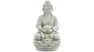 Sitting Buddha LED Faux Stone Outdoor Fountain