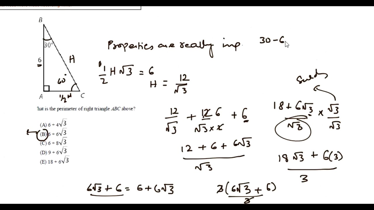 Problem Solving Triangle Properties: 30-60-90