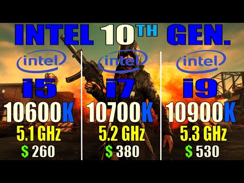 CORE i5 10600K (5.1 GHz) vs CORE i7 10700K (5.2 GHz) vs CORE i9 10900K (5.3 GHz)