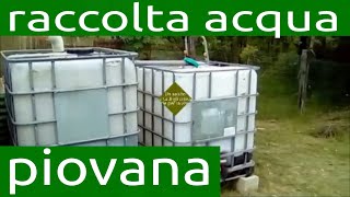 collegamento in cascata delle cisterne da 1000 litri per recupero acqua piovana per bagnare l'orto