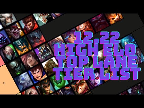 PRESEASON 12.22 HIGH ELO TOP LANE TIER LIST!! (LEAGUE OF LEGENDS)