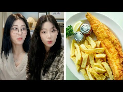 K-pop 明星首次品嚐真正的炸魚薯條！ ft.LE SSERAFIM (K-pop Stars try real Fish & Chips for the first time! ft. LE SSERAFIM)