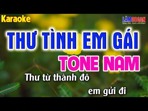 Thư Tình Em Gái Karaoke [ Tone Nam ] Beat Karaoke Nhạc Sống 2022 | Lâm Organ