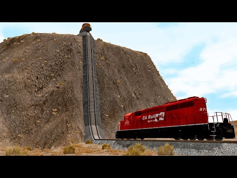 Trains vs Hill Climb – BeamNG.Drive