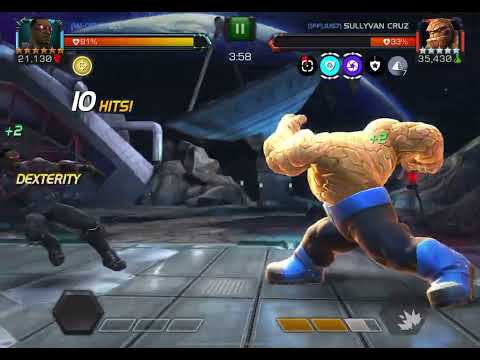 Falcon vs Thing mini boss in action AW MCOC