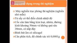 PHÂN TÍCH THỰC PHẨM: XÁC ĐỊNH ĐỘ ẨM NGUYÊN LIỆU