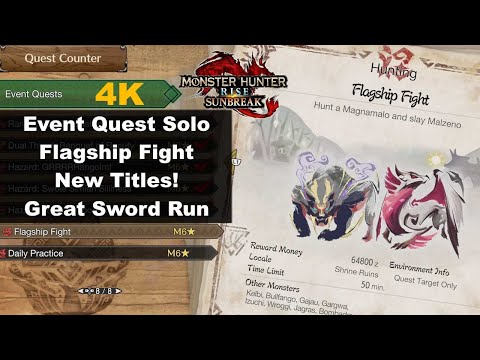 MHR Sunbreak Event Quest Solo - Flagship Fight (New Titles!)