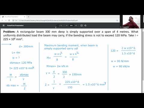 Bending stress in beam for udl load/Pure bending/ Strength of materials