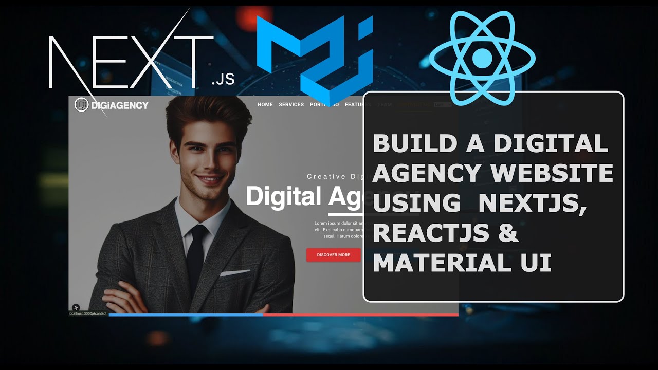 Build  a Digital Agency Website with Next.js, React js & Material UI | Next js & React js Tutorial