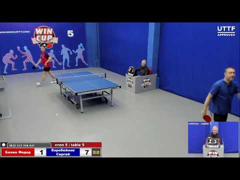 15:00 Базин Федор 2-3 Коробейник Сергей стол 5 ЮГ-3 05.01.21