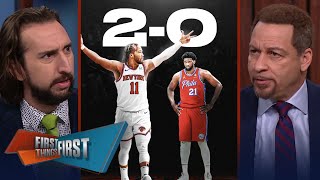 First things first | Nick Wright reacts to Knicks defeating Sixers 104-101 take a 2-0 series lead