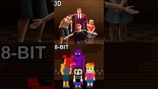 Afton Family Backstory - 3D VS 8-BIT | FNaF 2 Movie MEME
