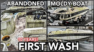 ABANDONED Barn Find | Moldy Boat First Wash In 10 Years! | Satisfying Car Detailing Restoration!