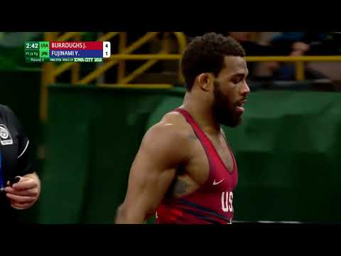 Round 2 FS - 74 kg: J. BURROUGHS (USA) v. Y. FUJINAMI (JPN)