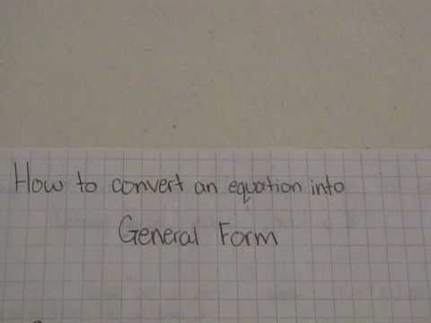 FTMP Math Tutorial - General Form-7.2