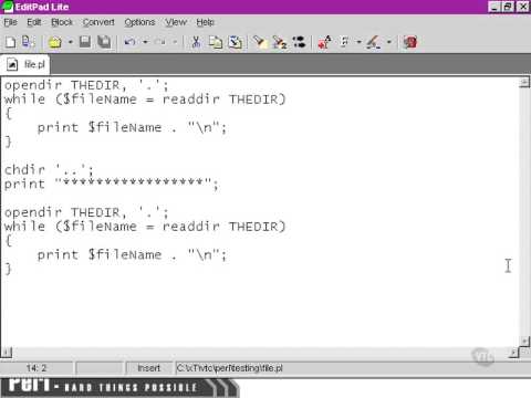 VTC Player   Perl Fundamentals, Changing the current working directory