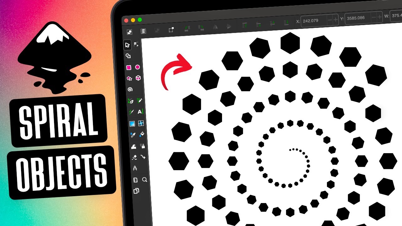 Tiled Clones Trick: Descending Spiraling Objects | Inkscape Tutorial