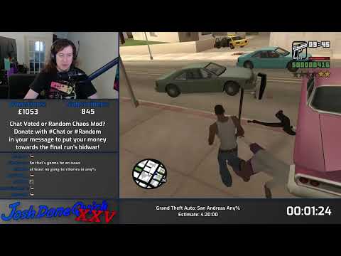 Grand Theft Auto: San Andreas Any% Speedrun Josh Done Quick XXV