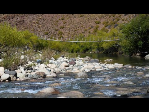 Obra clave en marcha: construyen la pasarela en Arroyo Las Minas