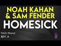 Noah Kahan & Sam Fender - Homesick - Karaoke Instrumental - Female