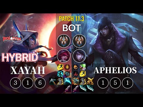 KT HyBriD Xayah vs Aphelios Bot - KR Patch 11.3