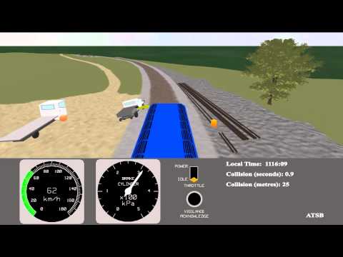 Animation of the collision between XPT passenger train and a track-mounted excavator  RO-2010-004