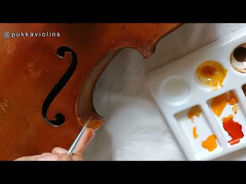 ♪♫ corner replacement / touch-up on a 19th century violin バイオリン скрипка 小提琴