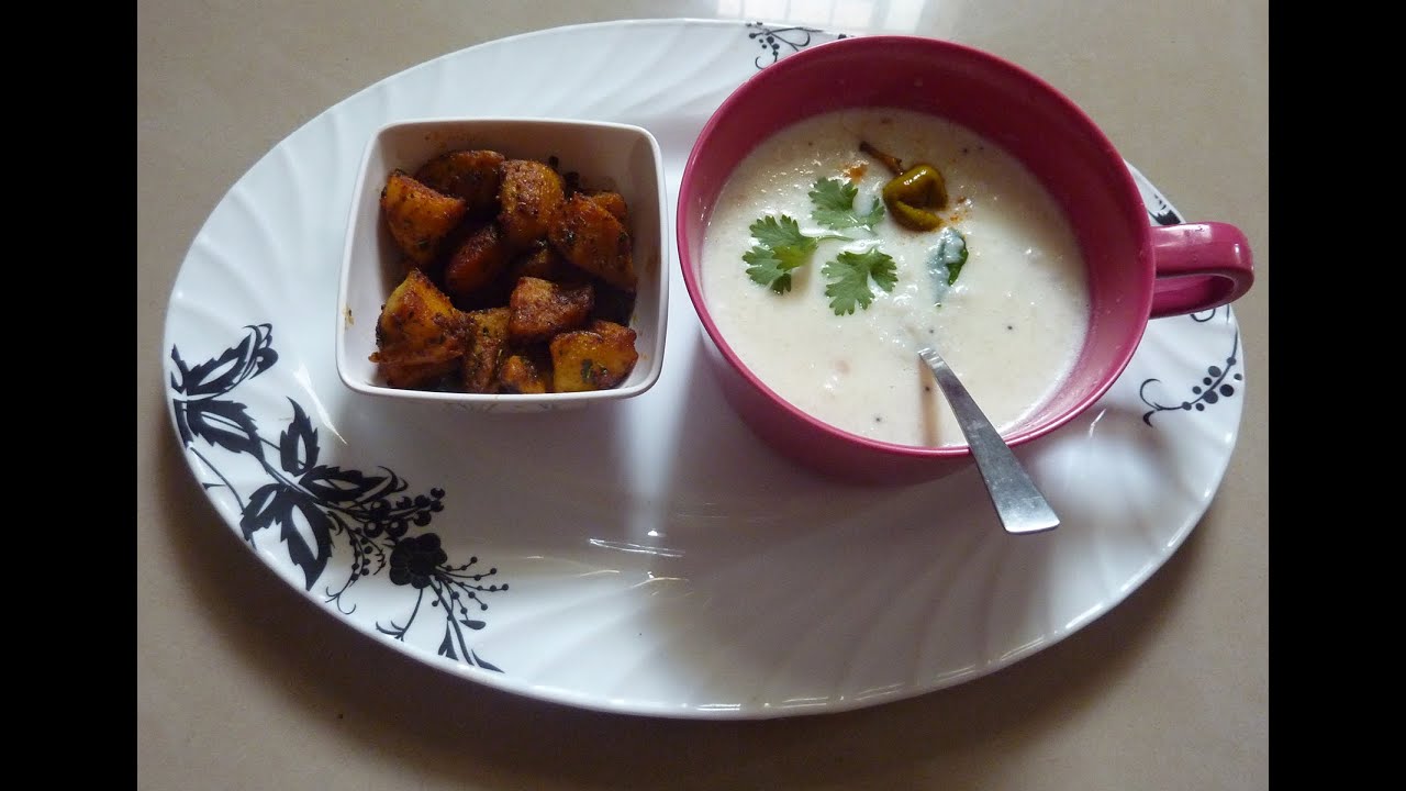 Temple Style Curd Rice / Curd Rice / தயிர் சாதம் / Thayir Sadam with Urulaikilangu fry
