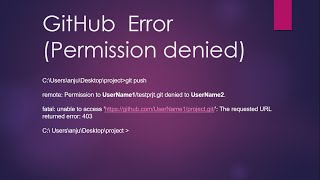 GitHub  Error (Permission denied 403)