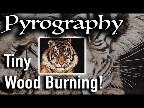 Tiny Wood Burning | Pyrography Time lapse | Tiger