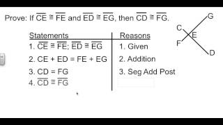 Geometry 2-7 Proving Segment Relationships