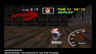 Mario Kart 64 - Time Trials - Banshee Boardwalk 2'09"97 Elite A [N64 PAL]