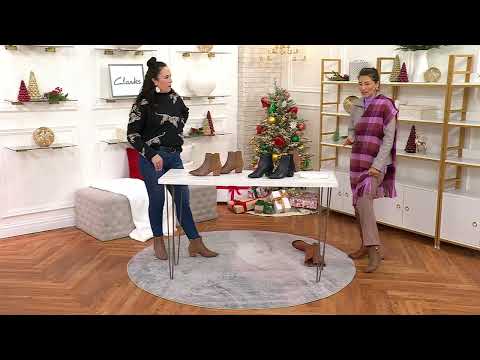 Clarks Collection Leather Heeled Ankle Boots - Ellanie Vibe on QVC