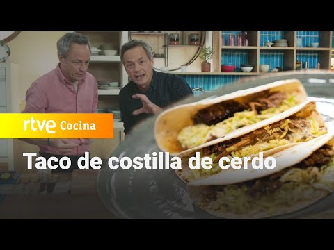 Receta taco de costilla de cerdo con salsa de yogur y piparras - Menudos Torres | RTVE Cocina