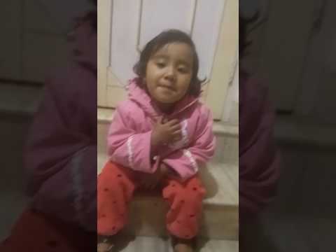 Ruheena singing national anthem of Nepal