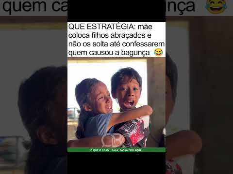 QUE ESTRATÉGIA: mãe coloca filhos abraçados e não os solta até confessarem quem causou a bagunça  😂