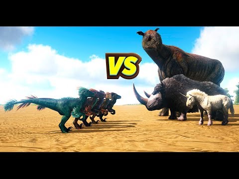 5 Raptor - Battle Against Herbivores Ep.2- ARK Survival Evolved.Battle Dino