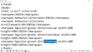 Marquee ALL BEHAVIOR IN HTML #marqueetag #basic #beginning