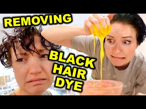trying to remove black hair dye from natural red hair without bleach (attempt #1 ?)