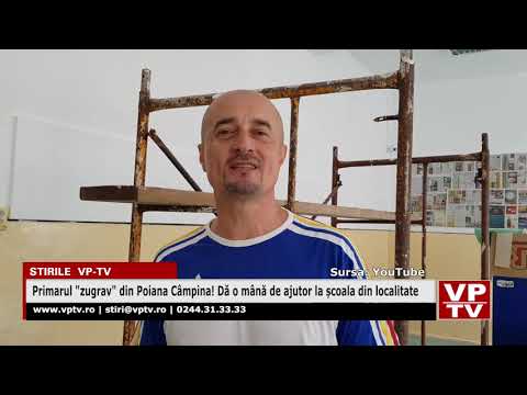 Primarul “zugrav” din Poiana Câmpina! Dă o mână de ajutor la școala din localitate