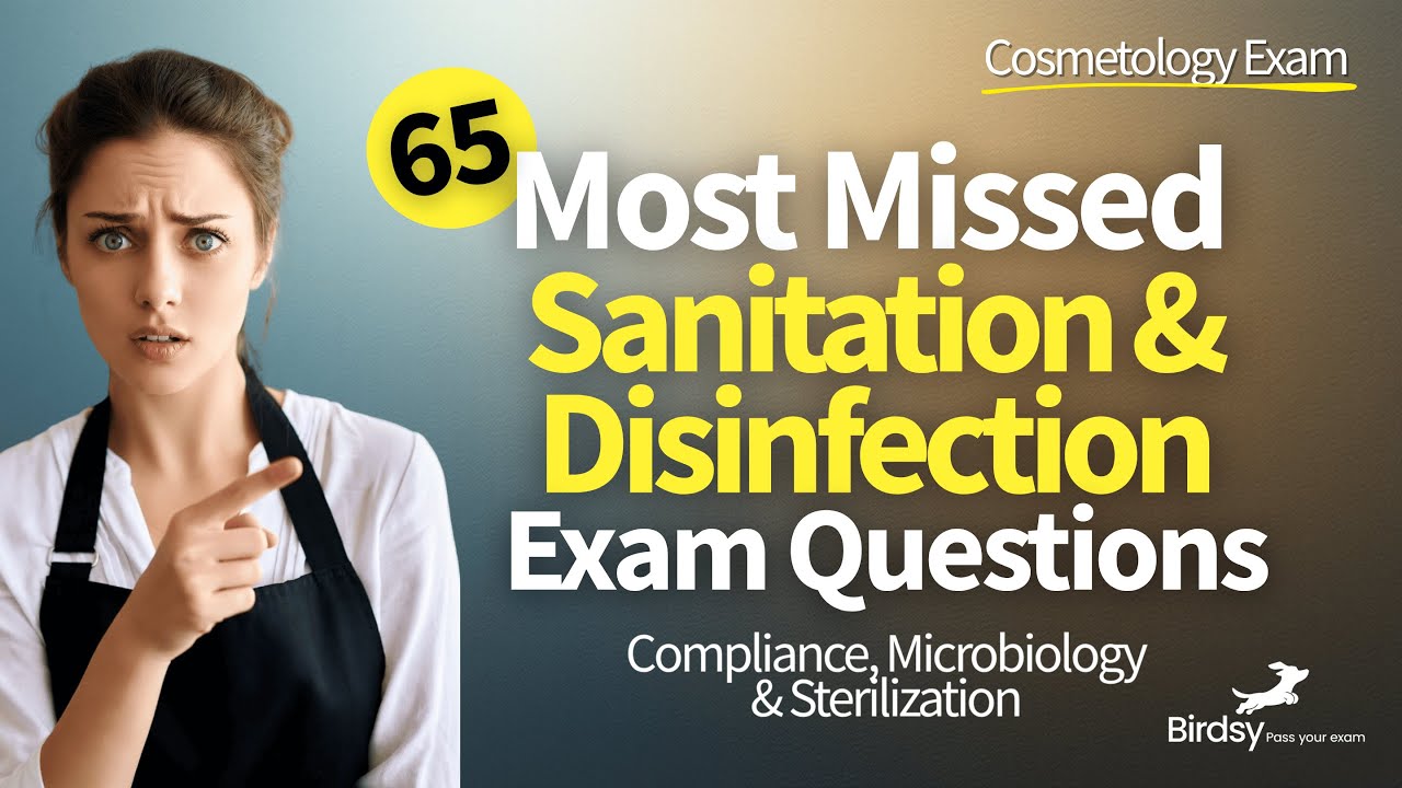 🛑 PASS the Cosmetology Exam! The 65 MOST Missed Sanitation Questions