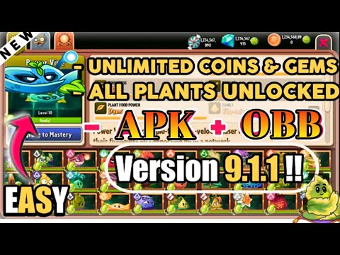 Plants Vs Zombies 2 Apk+ OBB 9.1.1 Official || All Plants Mastery || Download Link ||