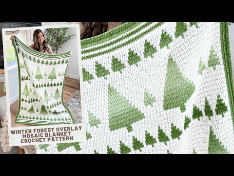 Winter Forest Mosaic Blanket Crochet Pattern -  Technique Tutorial + How to Crochet a Double Border