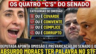 DEPUTADA ADRIANA VENTURA APONTA OMISSÃO E PREVARICACÇÃO DO SENADO E CHAMA DE ABSURDO MORAES TER FALA