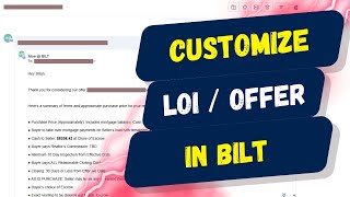 Customize LOIs in BILT