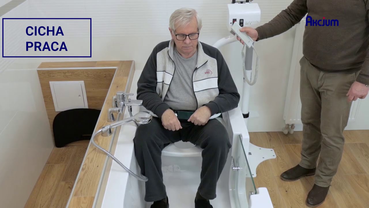 Podnośnik wannowy zintegrowany system wspomagania kąpieli osób z ograniczeniami ruchu